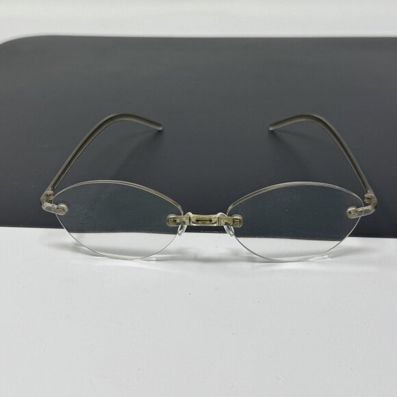 Swiss Made SFC Grey Clear Rimless Lightweight Eyeglasses Frame